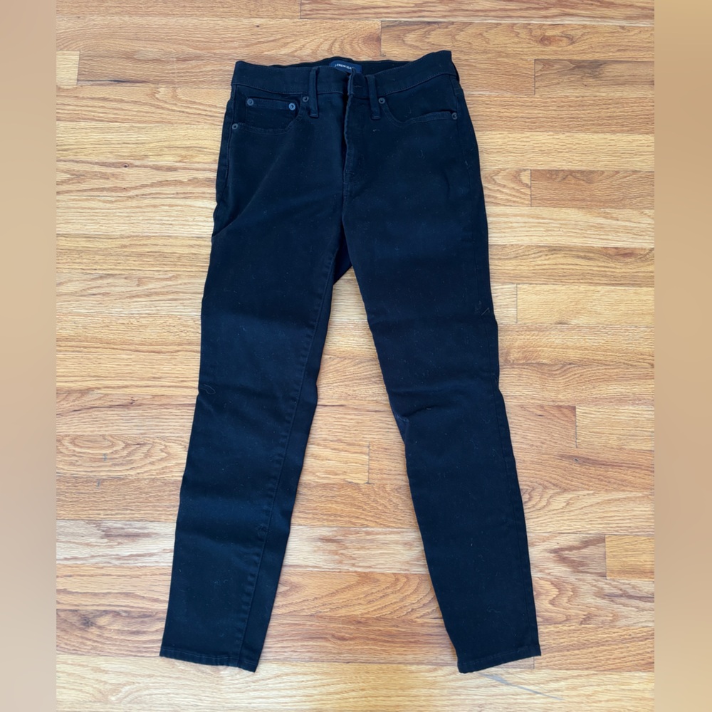 JCrew Petite 9" high-rise stretchy toothpick jean in new black